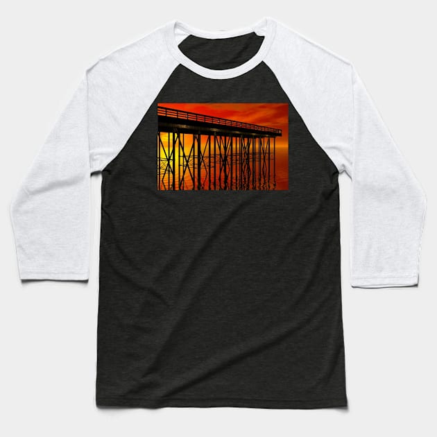 The Pier 38 at Sunset Baseball T-Shirt by willie50